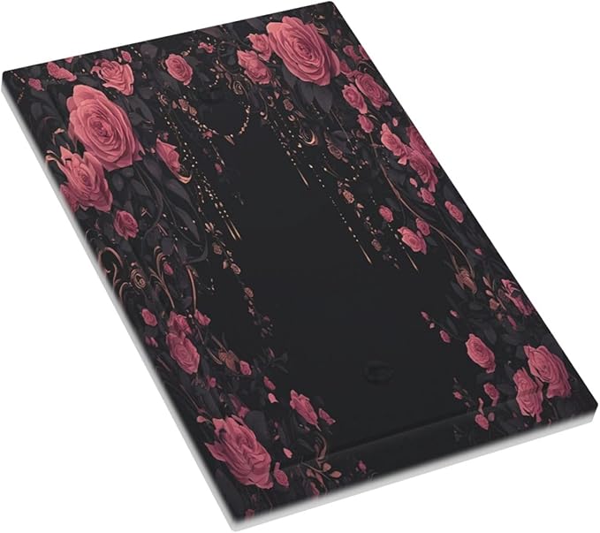 Light Switch Cover Plate Dark Background Red Rose Leaf 1 Gang No Device Blank Electrical Wall Plates Faceplate Decorative Switch Plate for Bedroom living Room Decor