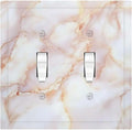 Decorative Switch Plates Pink Jade Marble Granite 2 Gang Double Toggle Outlet Light Switch Cover Wall Plate Electrical Faceplate For Bathroom Kitchen Decor