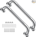 2 Pack 16 Inch Anti Slip Shower Grab Bar 1.25" Diameter,Munzong Stainless Steel Bathroom Grab Bar,Knurled Bathroom Balance Bar,Safety Handrail Support,Handicap Injury Elderly Senior Assist Bath Handle
