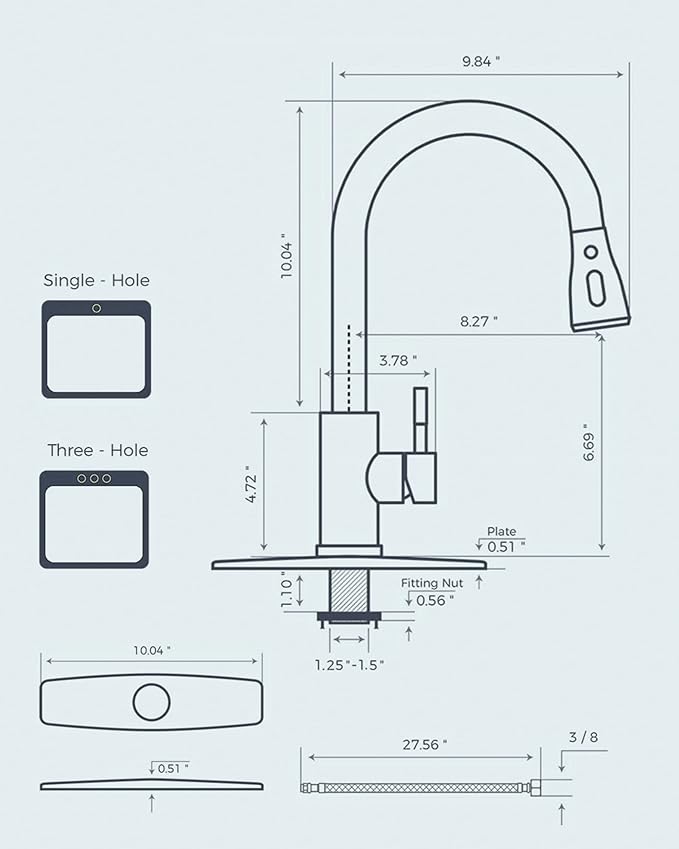 FORIOUS Kitchen Faucets with Pull Down Sprayer, High Arc Single Handle Classic Stainless Steel Sink Faucet 1 or 3 Hole, Suitable for Farmhouse Camper Laundry Rv Bar, Black Gold