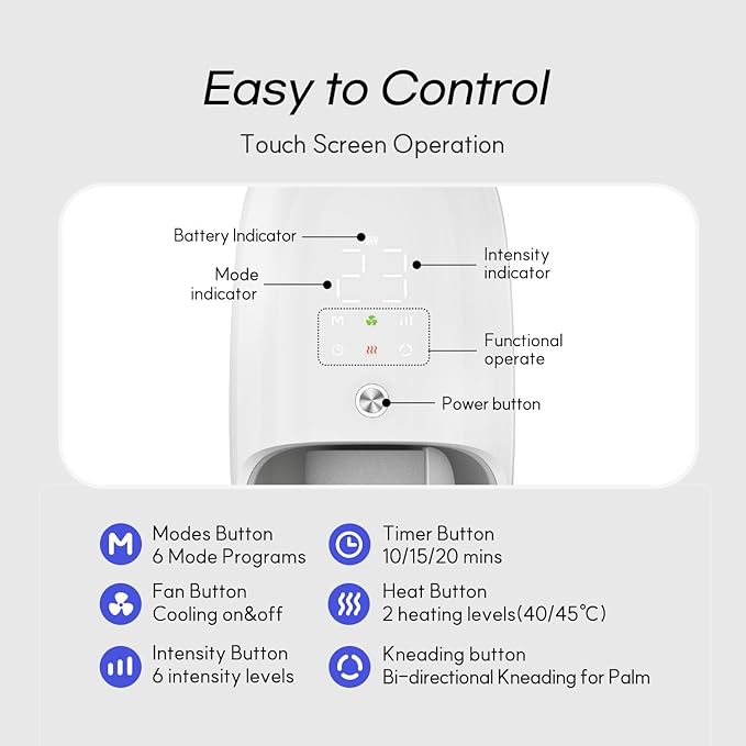 HuBDIC Hubicare Hand Massager with Heat and Fan Cooling, FSA Strong Compression, Roller Kneading and Wrist Coverage for Arthritis and Carpal Tunnel Relief Self Care Gift for Women Men