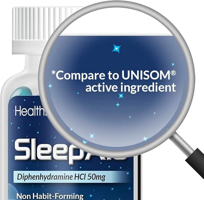 HealthA2Z Sleep Aid, Diphenhydramine Softgels, 50mg, Supports Deeper, Restful Sleeping, Non Habit-Forming (100 Counts)