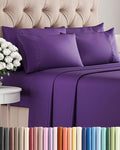Queen 6 Piece Sheet Set - Cooling & Breathable Bed Sheets - Hotel Luxury Bed Sheets for Women, Men, Kids & Teens - Comfy Bedding w/Deep Pockets & Easy Fit - Soft & Wrinkle Free - Queen Purple Sheets