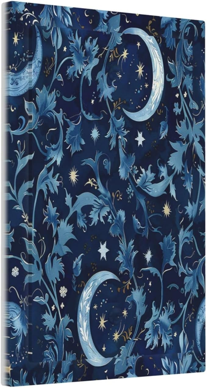Light Switch Cover Plate Vintage Moon And Flowers Decor Floral William Morris 1 Gang No Device Blank Electrical Wall Plates Faceplate Decorative Switch Plate for Bedroom Kids room Decor