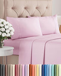 Twin 4 Piece Sheet Set - Cooling & Breathable Bed Sheets - Hotel Luxury Bed Sheets for Women, Men, Kids & Teens - Bedding with Deep Pockets & Easy Fit - Soft and Wrinkle Free - Twin Light Pink Sheets