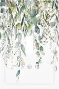 Sage Green Watercolor Eucalyptus Leaves Floral Flowers Decorative Light Switch Cover 1 Gang Single Toggle Device Electrical Faceplate Switchplates Decorator Outlet Wall Plate for Farmhouse Bed Room