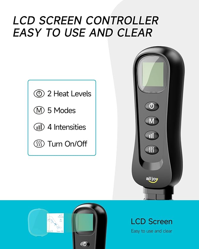 ALLJOY Christmas Gifts, Leg Massager for Circulation and Pain Relief FSA, Gifts for Men Women Dad Mom, Leg Massager with Heat and Compression, 2 Heat 5 Modes 4 Intensities 4 Extenders