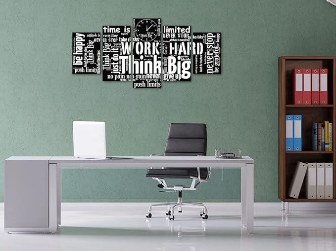 Biufo Inspirational Quotes Wall Art Canvas Picture Black White Positive Words Painting for Living Room Office Bedroom Decor (Large)
