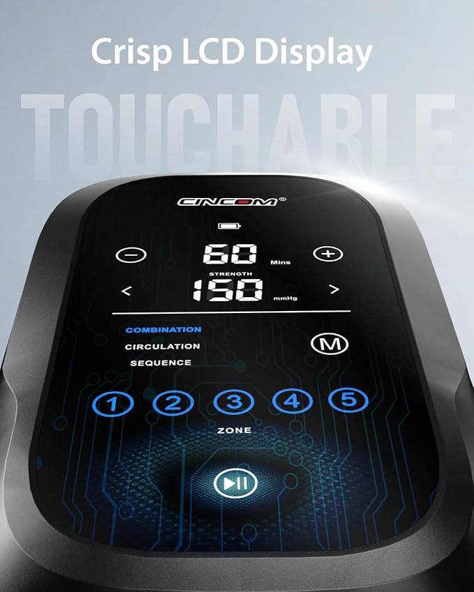 CINCOM Leg Massager Recovery System, Cordless Air Compression Boots for Circulation, Pro Sequential Compression Device for Athlete Fast Recovery