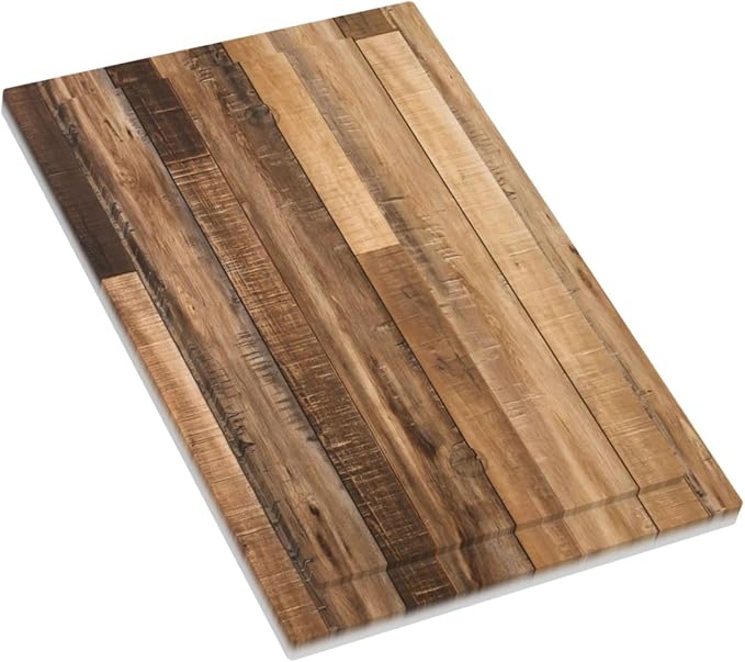 Rustic Brown Wood Splicing Vintage Dark Oak Print Light Switch Cover Plate 1 Gang No Device Blank Electrical Wall Plates Faceplate Decorative Switch Plate Covers for Farmhouse Home Decor