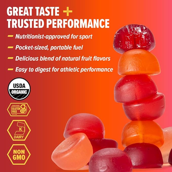 Honey Stinger Organic Fruit Smoothie Energy Chew, Gluten Free & Caffeine Free, for Exercise, Running and Performance, Sports Nutrition for Home & Gym, Pre and Mid Workout, 12 Pack, 21.6 Ounce