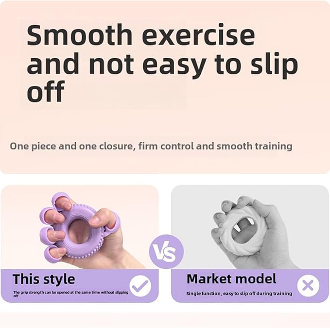 Ocdin 2-in-1 Silicone Hand & Finger Strengthener - Grip Exerciser for Wrist Pain Relief, Carpal Tunnel, Trigger/Mallet Finger - Desk Exercise Equipment for Office & Home Use