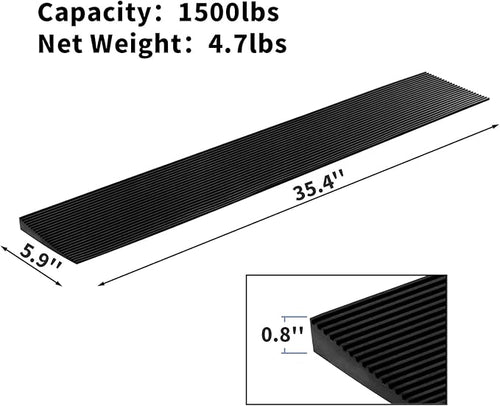 0.8'' Rise Solid Rubber Wheelchair Ramp,Threshold Ramp Used for Thresholds,Doorways and Bathroom (High:0.8 Inch(Pack of 1)) Black