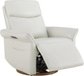 CHITA Genuine Leather Power Recliner Chair, Electric Triple-Motor Swivel Glider Nursery Rocking Chair with Adjustable Power Headrest and Lumbar Support, Solid Wood Base, Creamy Grey