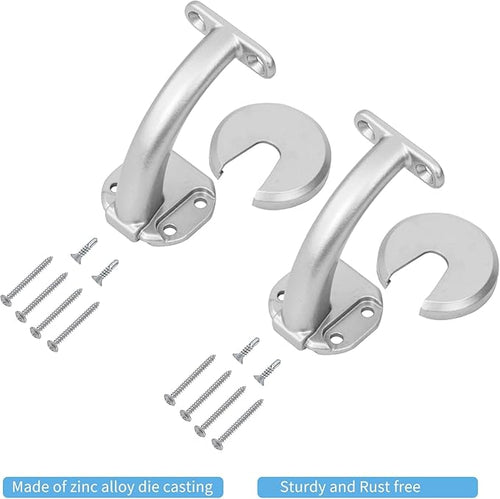 10FT Modern Aluminum Handrail Set, handrails for Indoor Stairs,Deck,Slope, Wall Mounted Staircase handrails, Zink Alloy Brackets Included,Rust Free. (Anodized Silver, 10 FT)