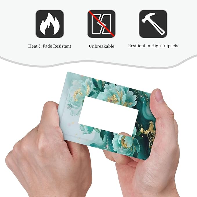 Decorative Outlet Covers Gold Green Floral Gilt Marble Flower 1 Gang Rocker Light Switch Cover Plate Single Gfci Light Switch Covers Wall Plate for Bathroom Decor