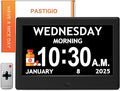 2025 NEW, Digital Clocks, 7'' Dementia Clock with Date and Time for Elderly, Auto-Dimming, 12 Reminders & 6 Alarms, Button & Remote Control, Auto DST, Digital Calendar for Seniors Large Display