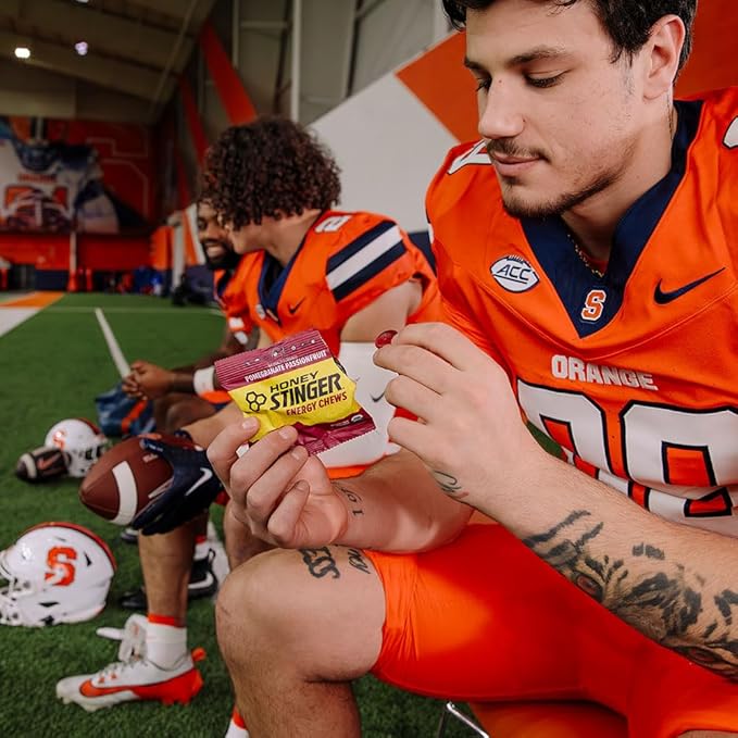 Honey Stinger Organic Pomegranate Passionfruit Energy Chew, Gluten Free & Caffeine Free, for Exercise, Running and Performance, Sports Nutrition for Home & Gym, Pre and Mid Workout, 12 Pack