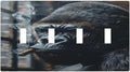 Funny Animal Smoking Black Orangutan Light Switch Covers Quad Toggle Electrical Faceplate 4 Gang Wall Plate Decorative Switch Plates Cover for Farmhouse Home Office Decor