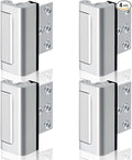 4PACK Home Security Door Reinforcement Lock Childproof, Add High Security to Home Prevent Unauthorized Entry, Aluminum Construction Finish, Frame Lock, Silver