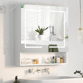 Lighted Medicine Cabinet with 2 Doors,Large Led Medicine Cabinet with Mirror,Anti-Fog, Wall-Mounted Bathroom Mirror with Storage,Brightness Adjustable,31.5" Wx30 H
