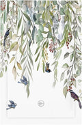 Green Leaf Eucalyptus Leaves Floral Bird Butterfly Light Switch Cover Plate 1 Gang No Device Blank Electrical Wall Plates Faceplate Decorative Switch Plate for Bed Room Living Room Decor