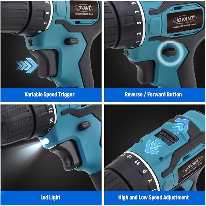 Cordless Power Drill Cleaning Tools Long Handle Scrub Brush for Surface Cleaning of Car Floors and Windows with 1*Max 20V Battery 2.4A Charger 1*Telescopic Rod 1*5MM Drill Bit 7*Pcs Drill Brush