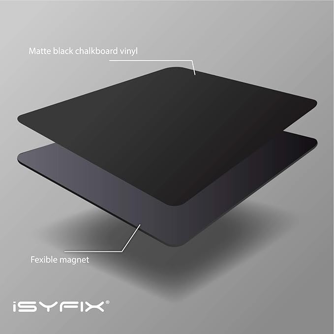 iSYFIX Magnetic Chalkboard Notes - 5.5 x 5.5 inch, 6 Pack, Square - Decorative Magnet Blackboard for Fridge, Kitchen Organizer, Decor, Office, Grocery Lists, Metallic Boxes, Storage and More