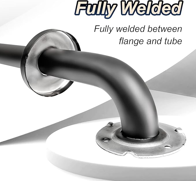 24 Inch Handicap Grab Bars, 2 Pack Stainless Steel Grab Bar for Bathtubs and Showers, Wall Mount Safety Shower Grab Bars for Seniors Injury Elderly, Matte Black