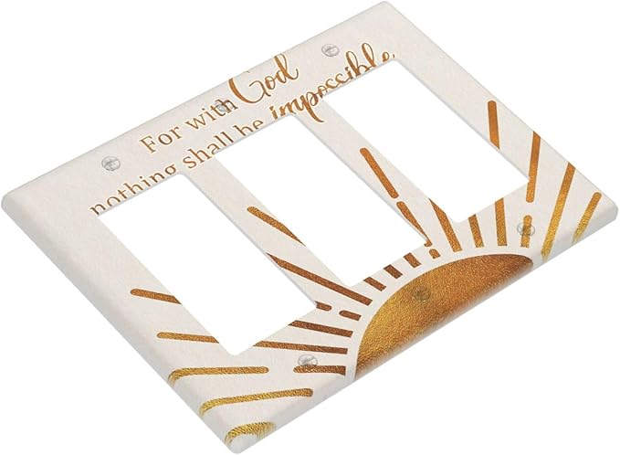 Mid Century Boho Sun Inspirational Quote Outlet Covers Triple Rocker Light Switch Covers Decorative Abstract Gold Sunrise 3 Gang Wall Plate Gfci Electrical Receptacle Switchplate Plug Faceplate