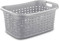Sterilite Cement Gray Durable Weave Laundry Basket with Wicker Pattern (12 Pack)