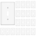 Light Switch Cover, Standard Size Toggle Light Switch Wall Plate,White, Wall Plates for Light Switches, White, 20 Pack