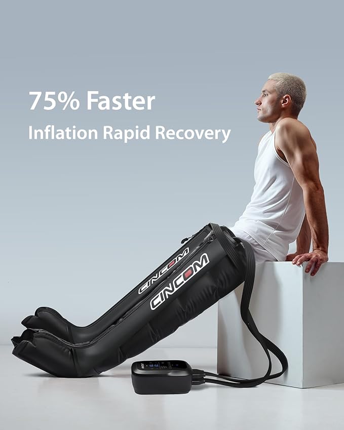 CINCOM Leg Massager Recovery System, Cordless Air Compression Boots for Circulation, Pro Sequential Compression Device for Athlete Fast Recovery