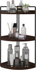 Dorhors 3-Tier Corner Bathroom Organizer Countertop for Storage,Vanity Tray,Wood Counter Organizer for Kitchen,Bathroom,Dresser (Walnut)