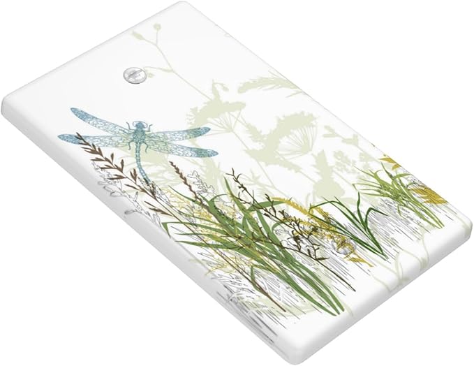 Wild Flower Dragonfly 1 Gang Blank Light Switch Cover Plates Decorative Electric Outlet Covers Decorator Wall Switch Plate Receptacle Plug Covers 4.5 * 2.76 Inches