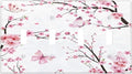 Cherry Floral Watercolor Pink Flowers Butterfly Light Switch Covers Quad Toggle Electrical Faceplate 4 Gang Wall Plate Decorative Switch Plates for Bed Room Living Room Decor
