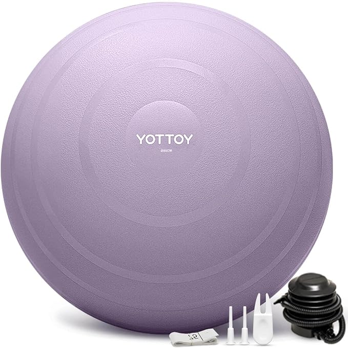 YOTTOY Anti-Burst Exercise Ball for Working Out, Yoga & Pregnancy, Extra Thick Workout Ball for Physical Therapy & Fitness