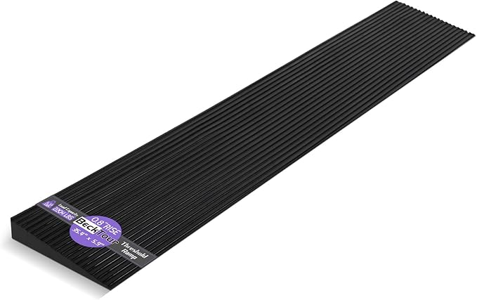 0.8" Rise Threshold Ramp for Doorways, 2204 LBS Capacity Rubber Threshold Ramp, Non-Slip Driveway Curb Ramps Handicap Ramp for Wheelchair Scooter Stroller, Cuttable and Adjustable Size