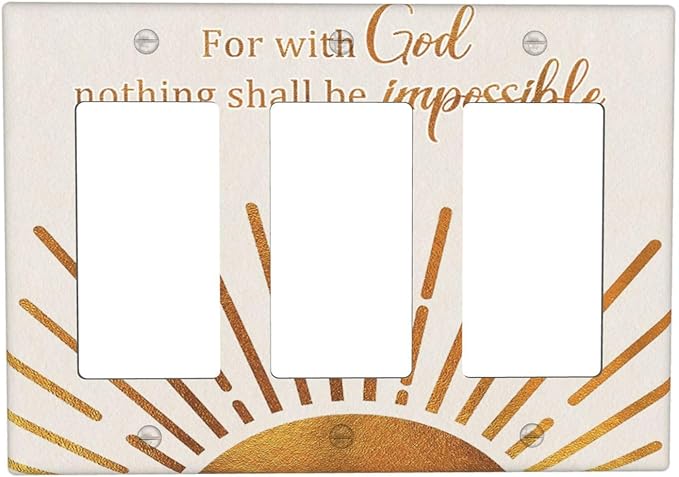 Mid Century Boho Sun Inspirational Quote Outlet Covers Triple Rocker Light Switch Covers Decorative Abstract Gold Sunrise 3 Gang Wall Plate Gfci Electrical Receptacle Switchplate Plug Faceplate