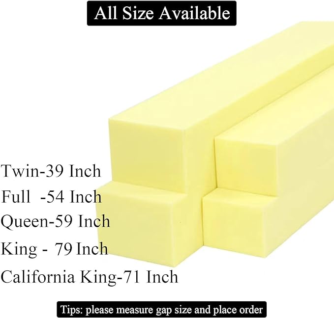 Bed Gap Filler for Headboard Space Filler Bed Crack Pillow Stopper Wall Side Mattress Extender Memory Foam Mattress Gap Filler Full Size Bed 54x4x12 Inches
