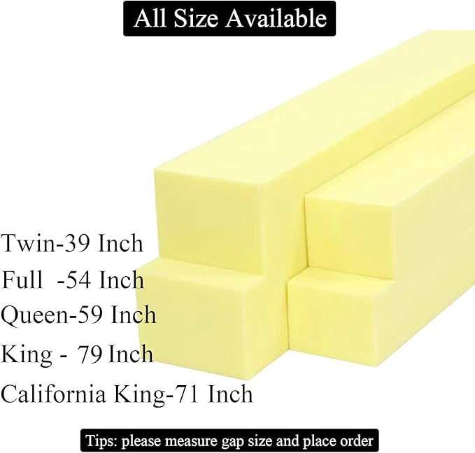 Bed Gap Filler for Headboard Space Filler Bed Crack Pillow Stopper Wall Side Mattress Extender Memory Foam Mattress Gap Filler King Size Bed 79x4x10 Inches