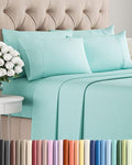 Queen 6 Piece Sheet Set - Cooling & Breathable Bed Sheets - Hotel Luxury Bed Sheets for Women, Men, Kids & Teens - Bedding with Deep Pockets & Easy Fit - Soft and Wrinkle Free - Queen Spa Blue Sheets