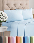 Twin XL 4 Piece Sheet Set - Cooling & Breathable Bed Sheets - Hotel Luxury Bed Sheets for Women, Men, Kids & Teens - Deep Pocket Bedding w/Easy Fit - Soft & Wrinkle Free - Twin XL Light Blue Sheets