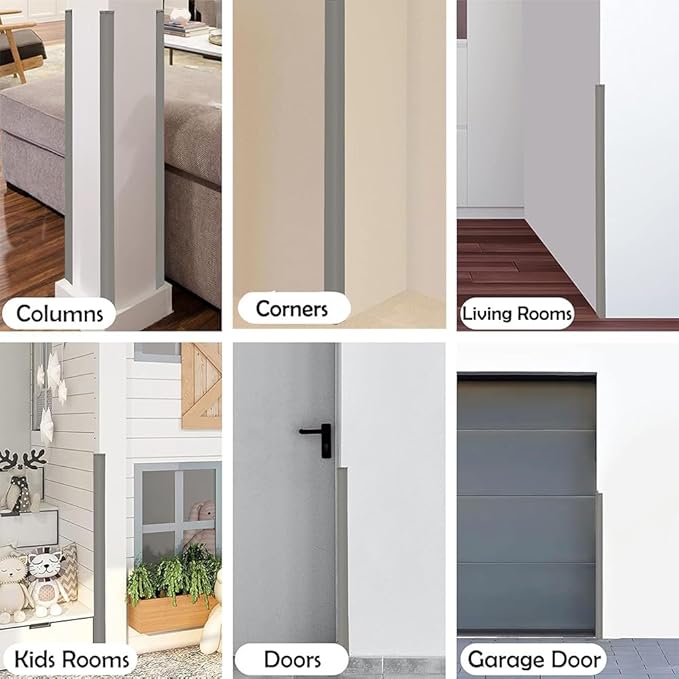 Colorful Rubber Wall Corner Guard Edge Protector,Anti-Collision Strip, Self-Adhesive Wall Guards, Safety Edge & Corner Guards, Length 3.28 ft,Brown