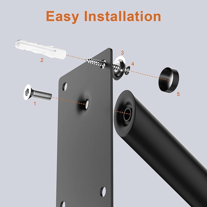 28 Inch Stainless Steel Handrail for 1-5 Steps - 1.25" Tube,ZUEXT U Shaped Oil Rubbed Black Safety Grab Bar for Stairs,Wall Mounted Hand Railing for Outdoor Garage Entry Interior Exterior Stairway