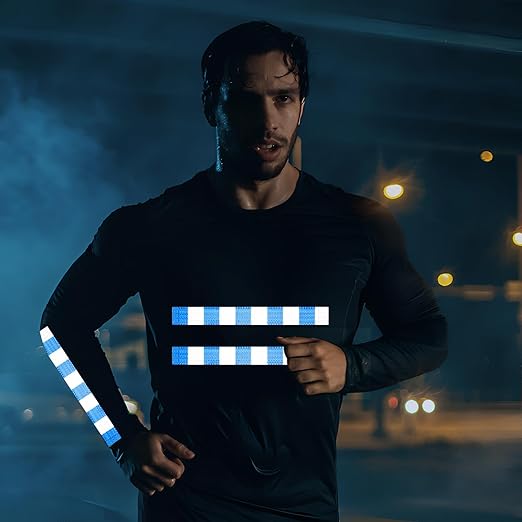 Blue and White Reflective Tape Outdoor Waterproof 1 inch X 166 feet, High Visibility Hazard Conspicuity Safety Marking Tape