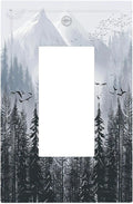 Misty Forest Nature Tree Mountain Birds Decorative Outlet Covers 1 Gang Single Rocker Light Switch Cover Plate Wall Plates GFCI Faceplate for Bed Room Living Room Decor