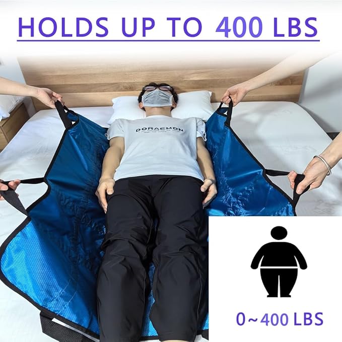 2 Pack Positioning Bed Pad with Handles,48" × 40" Transfer Sheet for Repositioning,Turning and Lifting,Washable Positioning Bed Pads for Elderly,Patient,Handicap,Caregiver (2)