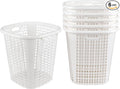 Plastic Laundry Basket Hamper Organizer with Built-In Carry Handles, Tall Hamper for Closet, Dorm, Bedroom, 6 Pack, White