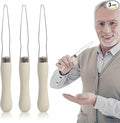 3-Pack Button Hook Assist Device with Easy-Grip Handle for Shirts, Coats, Dresses - Ideal Button Aids for Arthritis & Limited Dexterity White